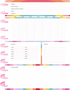 CADERNO CAPA DURA UNIVERSITARIO KIT DISC FASHION 10M 160F