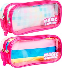 ESTOJO ESCOLAR KIT RETANGULAR INFANTIL MAGIC RAINBOW