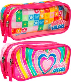 ESTOJO ESCOLAR KIT RETANGULAR INFANTIL MAGIC COLORS