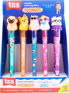 CANETA TRIS 1.0 FOCINHOS AZ DP