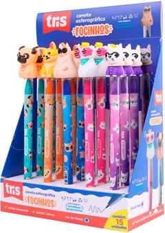 CANETA TRIS 1.0 FOCINHOS AZ DP