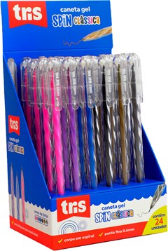 CANETA TRIS GEL SPIN 0.6 6 CORES DP