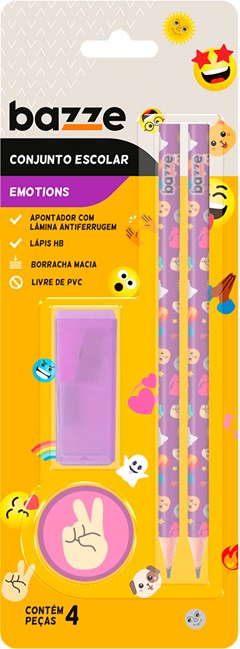 KIT ESCOLAR BAZZE EMOTION CART 4PCS