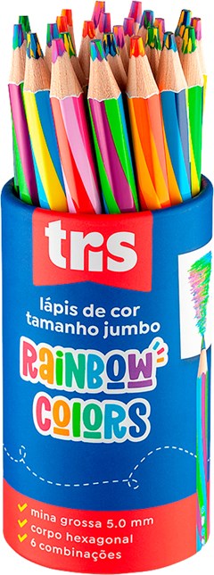 LAPIS COR TRIS RAINBOW JUMBO COLORS POTE