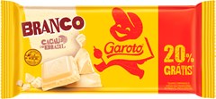 CHOCOLATE GAROTO TABLETE 80G BRANCO 20% GRATIS