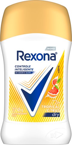 DESODORANTE CREME REXONA 45G STICK FEMININO TROPICAL CITRUS