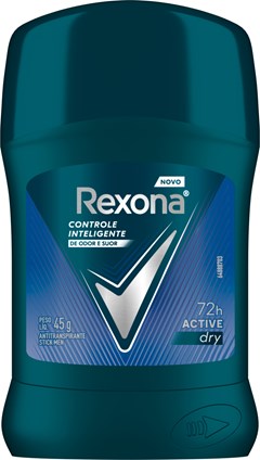 DESODORANTE CREME REXONA 45G STICK MASCULINO ACTIVE DRY