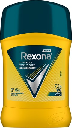 DESODORANTE CREME REXONA 45G STICK MASCULINO V8 DRY