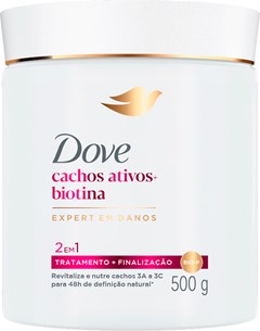 MASCARA TRATAMENTO DOVE 500G CACHOS ATIVOS + BIOTINA
