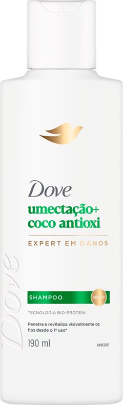 SHAMPOO DOVE 190ML UMECTAÇÃO + COCO ANTIOXI