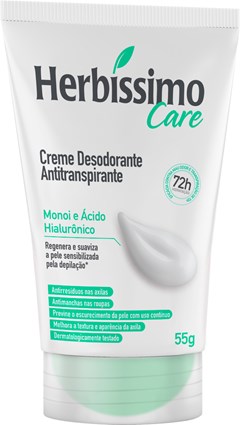 DESODORANTE CREME HERBISSIMO 55G BISNAGA CARE  ACIDO HIALURONICO
