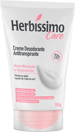 DESODORANTE CREME HERBISSIMO 55G BISNAGA CARE ROSA MOSQUETA