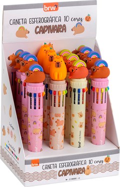 CANETA BRW CAPIVARA 10 CORES 0.7 SORT