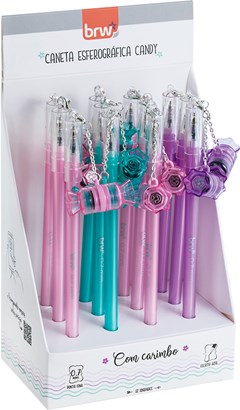 CANETA BRW CANDY C/CARIMBO 0.7 AZUL SORT
