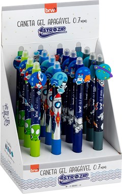 CANETA BRW SPACE APAGAVEL 0.7 AZUL SORT