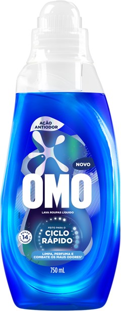 SABÃO LÍQUIDO OMO 750ML CICLO RÁPIDO AÇÃO ANTIODOR