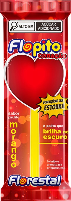 PIRULITO FLORESTLA FLOPITO CORACAO 300G COM ACUCAR EXPLOSIVO