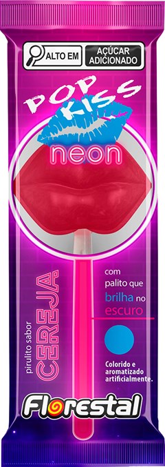 PIRULITO FLORESTAL POP KISS 300G NEON