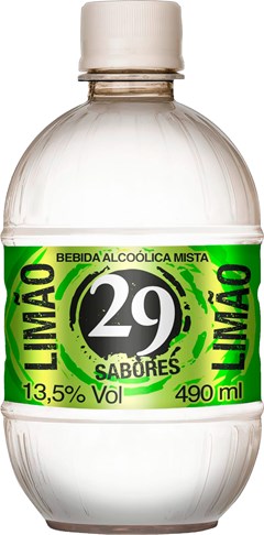BEBIDA  AGUARDENTE 29 490ML SABOR LIMAO PET