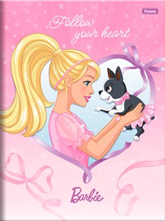 CADERNO CAPA DURA COSTURADO UNIVERSITÁRIO FORONI BARBIE DREAMTOPIA 80 FOLHAS