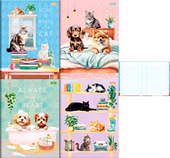 CADERNO CAPA DURA COSTURADO UNIVERSITÁRIO FORONI FURFRIENDS 80 FOLHAS