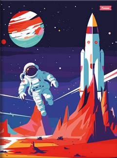 CADERNO CAPA DURA COSTURADO UNIVERSITÁRIO FORONI SPACEFLY 80 FOLHAS