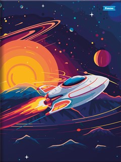 CADERNO CAPA DURA COSTURADO UNIVERSITÁRIO FORONI SPACEFLY 80 FOLHAS