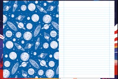 CADERNO CAPA DURA COSTURADO UNIVERSITÁRIO FORONI SPACEFLY 80 FOLHAS