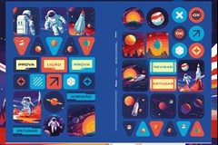 CADERNO CAPA DURA COSTURADO UNIVERSITÁRIO FORONI SPACEFLY 80 FOLHAS