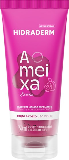 SABONETE LIQUIDO ESFOLIANTE HIDRADERM FARMAX 150ML AMEIXA