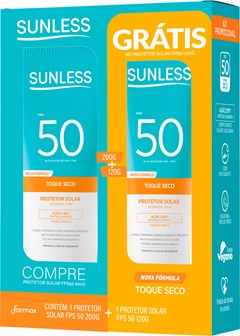 PROTETOR SOLAR SUNLESS 200GFPS50 + PROTETOR SOLAR SUNLESS 120G FPS50