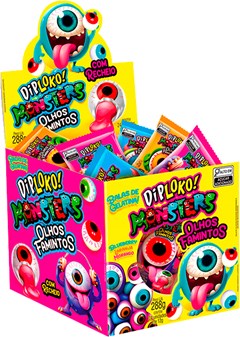 BALA GELATINA DIPLOKO 12G OLHOS FAMINTOS RECHEADO