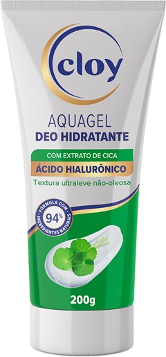 LOÇÃO HIDRATANTE CLOY 200ML AQUA GEL CICA HIALURÔNICO