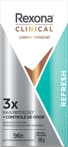 DESODORANTE CREME REXONA 58G CLINICAL MASCULINO INTENSE FRESH
