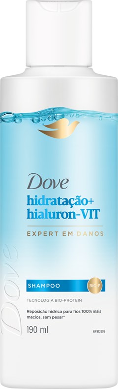 SHAMPOO DOVE 190ML HIDRATACAO + HIALURON