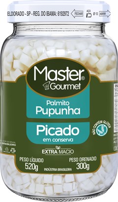 PALMITO PUPUNHA MASTER GOURMET PICADO 300G VIDRO