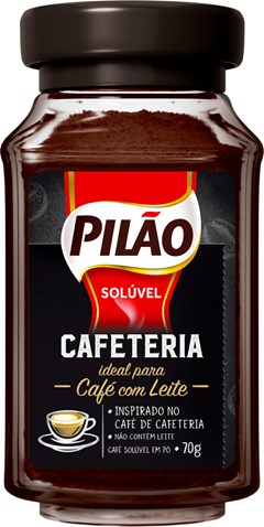 CAFÉ SOLÚVEL PILÃO 70G CAFETERIA VIDRO