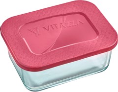 POTE DE VIDRO RETANGULAR VITAZZA 2,4L COM TAMPA NATURAL