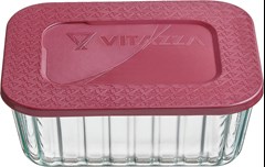 POTE DE VIDRO RETANGULAR VITAZZA 2,4L OCEANI COM TAMPA