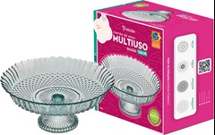 CENTRO DE MESA DE VIDRO VITAZZA DIAZÃO COM PE NATURAL