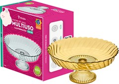 CENTRO DE MESA DE VIDRO CALIFORNIAZÃO COM PE ÂMBAR