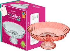 CENTRO DE MESA DE VIDRO CALIFORNIAZÃO COM PE VERMELHO