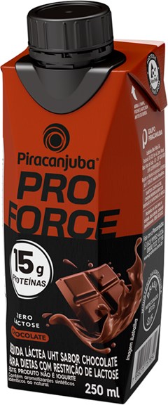 BEBIDA LACTEA PIRACANJUBA PROFORCE 15G PROTEINA 250ML CHOCOLATE S/LACTOSE