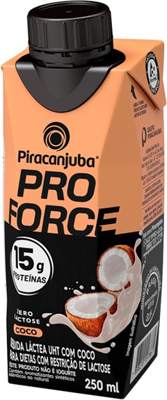 BEBIDA LACTEA PIRACANJUBA PROFORCE 15G PROTEINA 250ML COCO S/LACTOSE