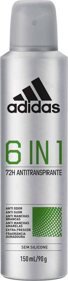 DESODORANTE AEROSOL ADIDAS 150ML MASCULINO 6 IN 1