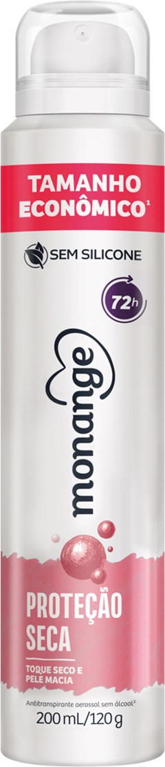 DESODORANTE AEROSOL MONANGE 200ML ANT PROTEÇÃO SECA