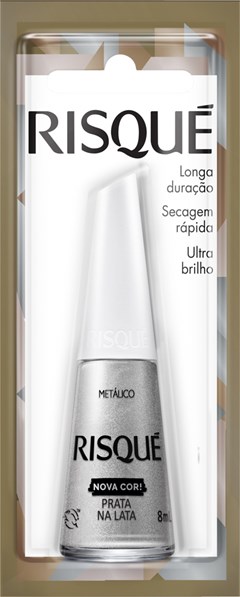ESMALTE RISQUE BLISTER METALICO PRATA LATA