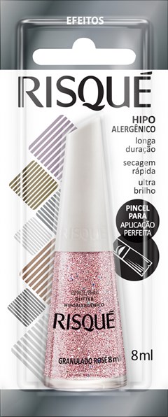 ESMALTE RISQUE BLISTER GLITER GRANULADO ROSE