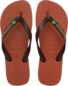 SANDÁLIA HAVAIANAS BRASIL LOGO FERRUGEM/CAFÉ 39/40