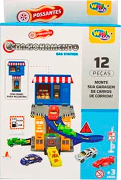 BRINQUEDO PISTA ESTACIONAMENTO E CARRO 12PC